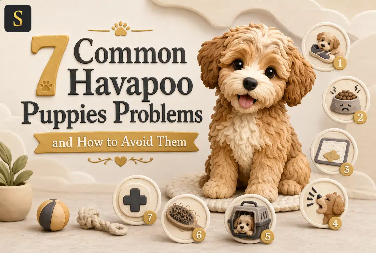 Puppy beside text about common puppy-buying mistakes and how to avoid them