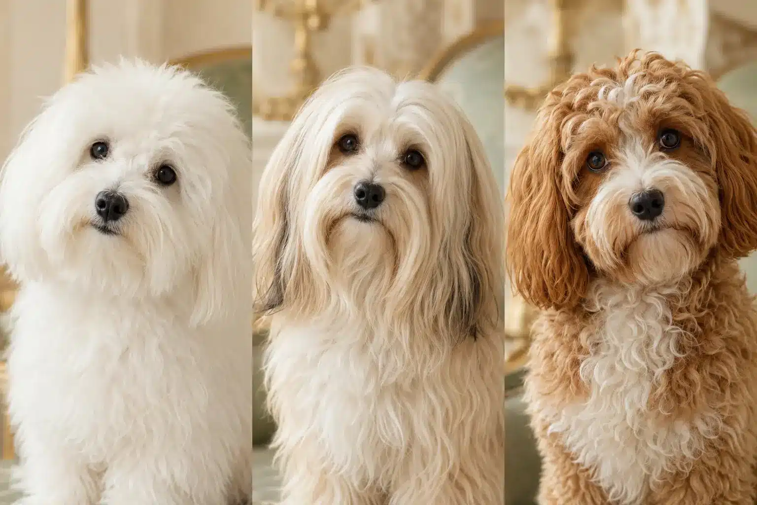 Coton de Tulear, Havanese and Havapoo Coat Comparison Side-by-side comparison of Coton de Tulear, Havanese and Havapoo coats