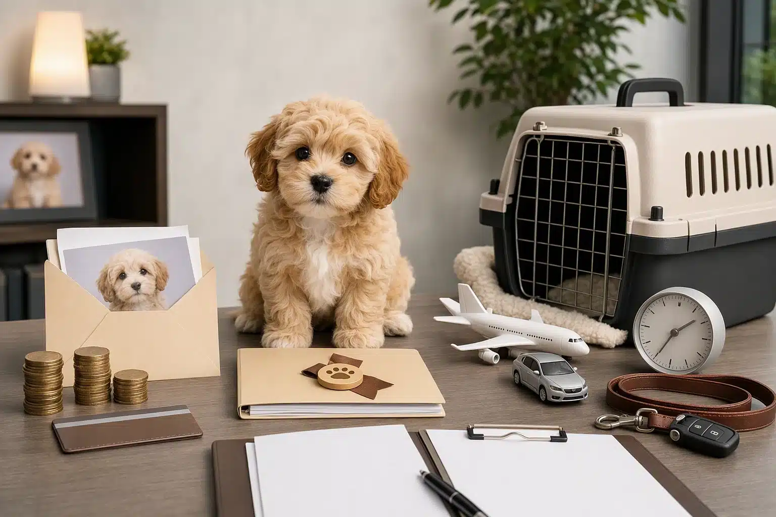 Comparison chart of puppy delivery options and timing