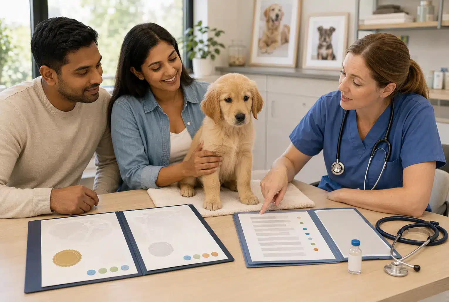 Comparing parent health clearances with puppy veterinary records