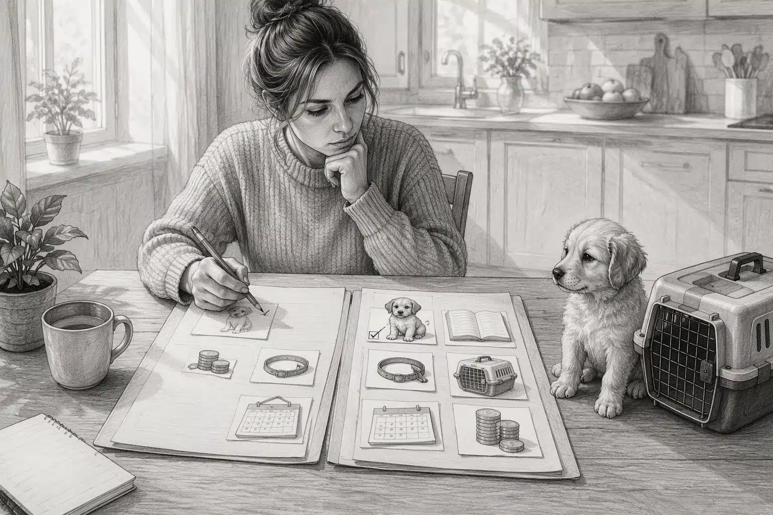 Puppy price breakdown comparison table sketch
