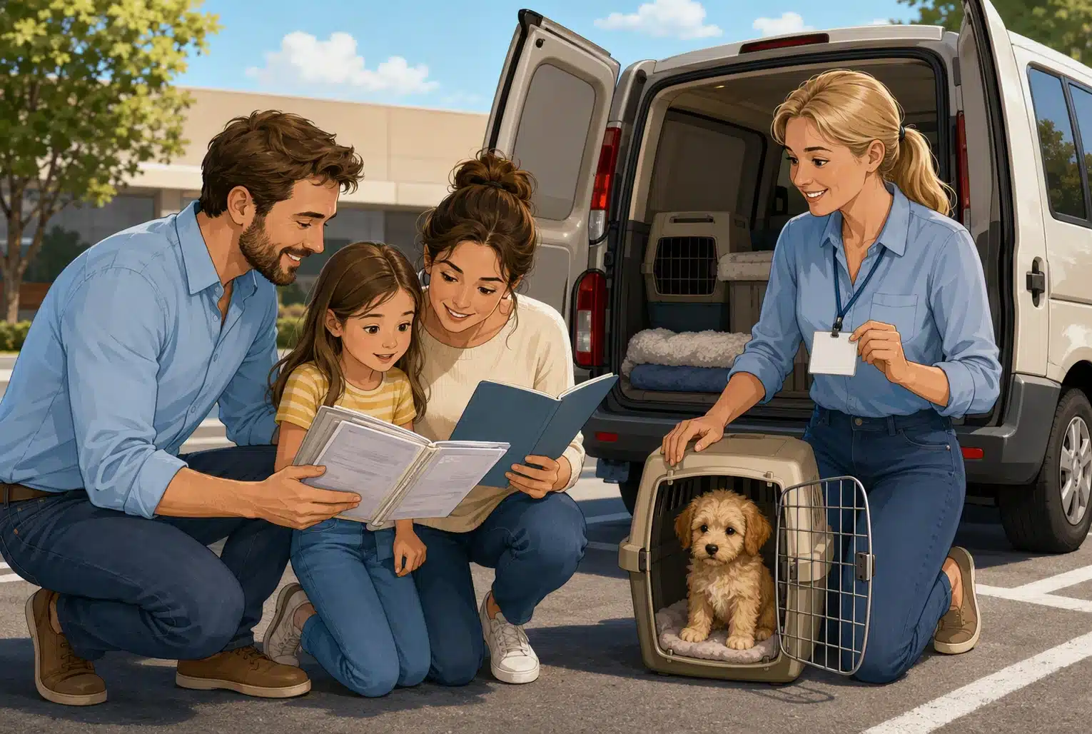 Suspicious parking lot puppy handoff with missing paperwork