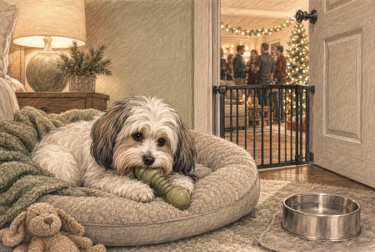 Safe retreat for puppies during holiday chaos