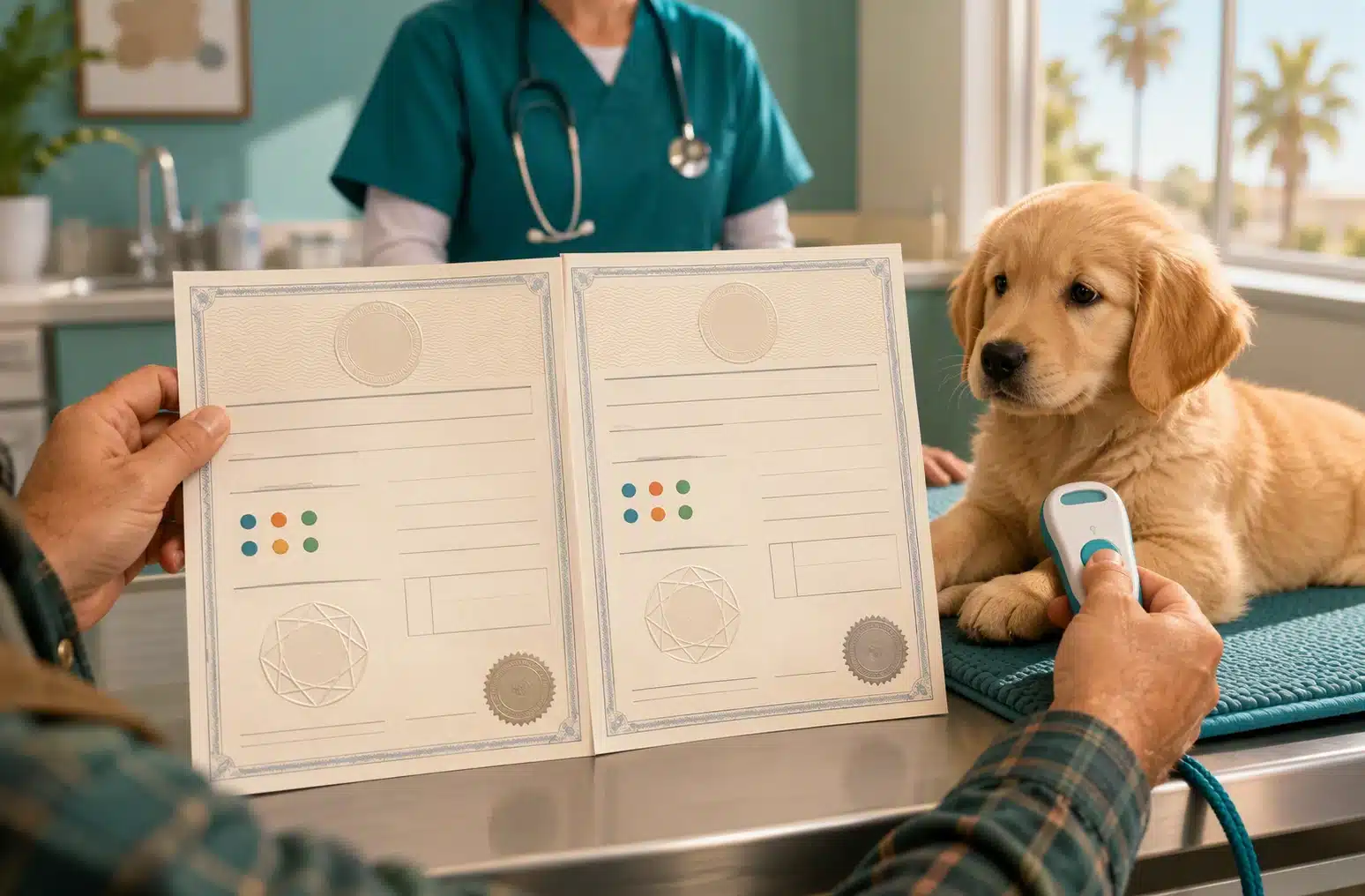 Breeder cross-checking OFA certificate with scanner results
