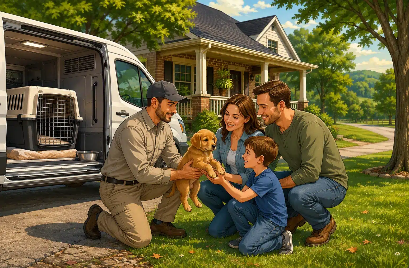 Attentive handler delivers healthy puppy to Arkansas family