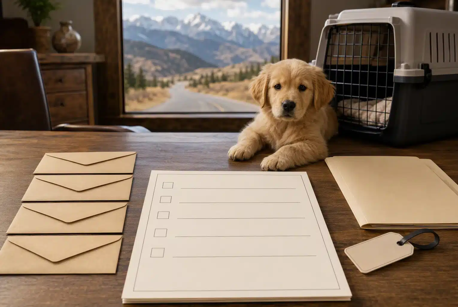 Clean labeled cost checklist on wooden desk