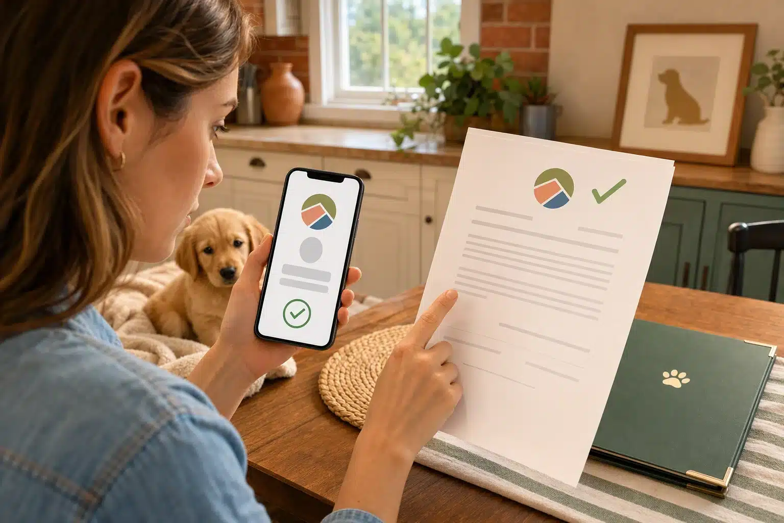 Buyer checking payment name against breeder invoice