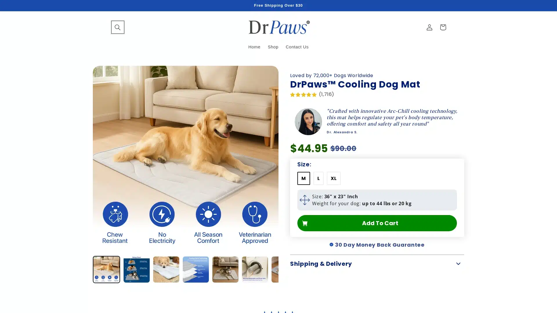 DrPaws Cooling Dog Mat