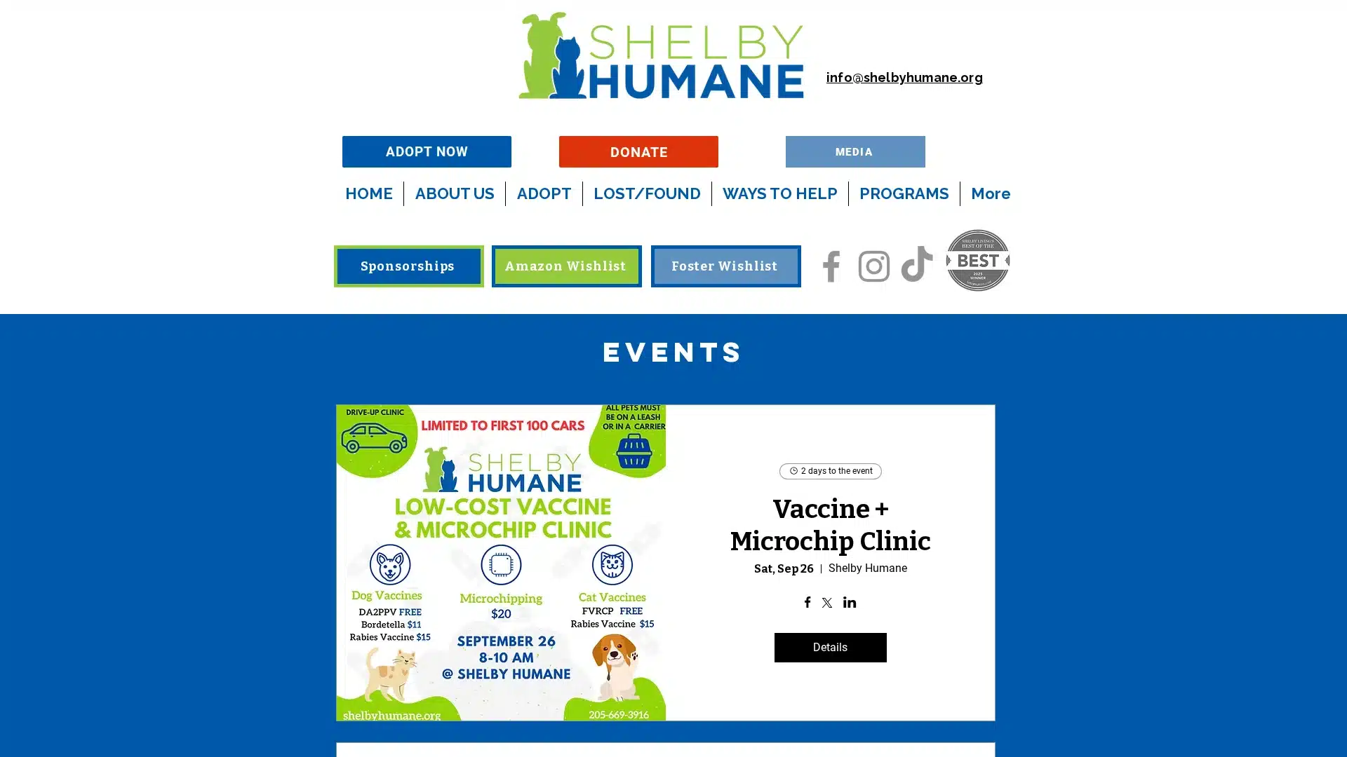 Shelby Humane events