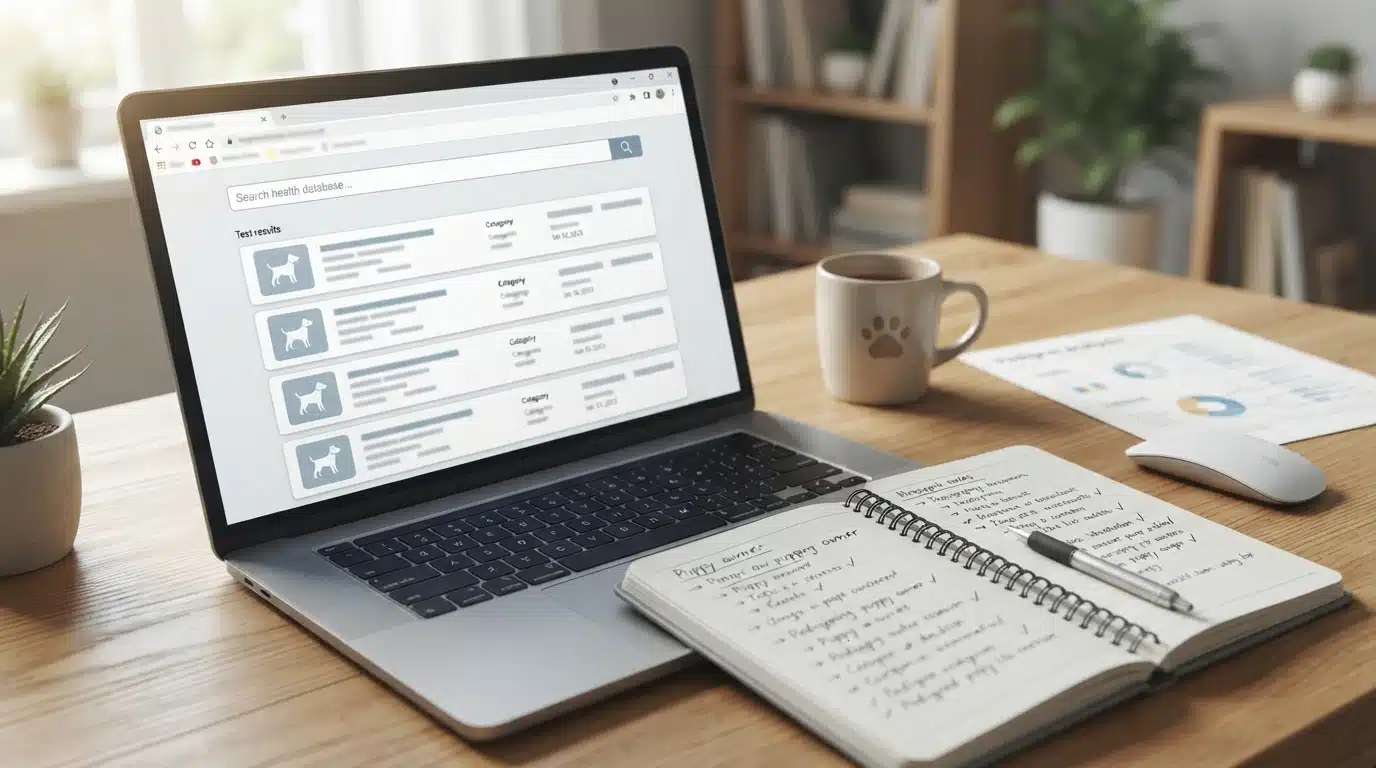 Laptop beside a notebook on a wooden desk