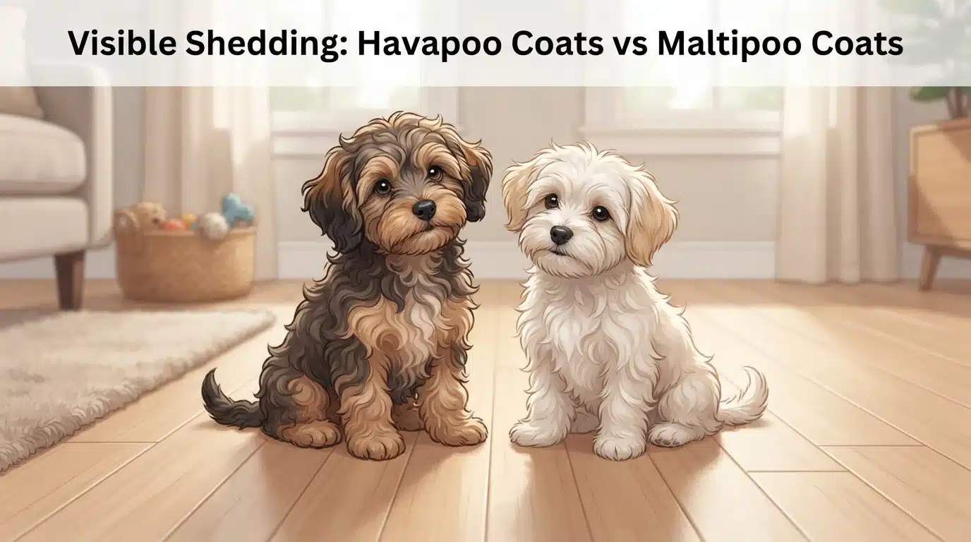 Two fluffy puppies sitting side by side