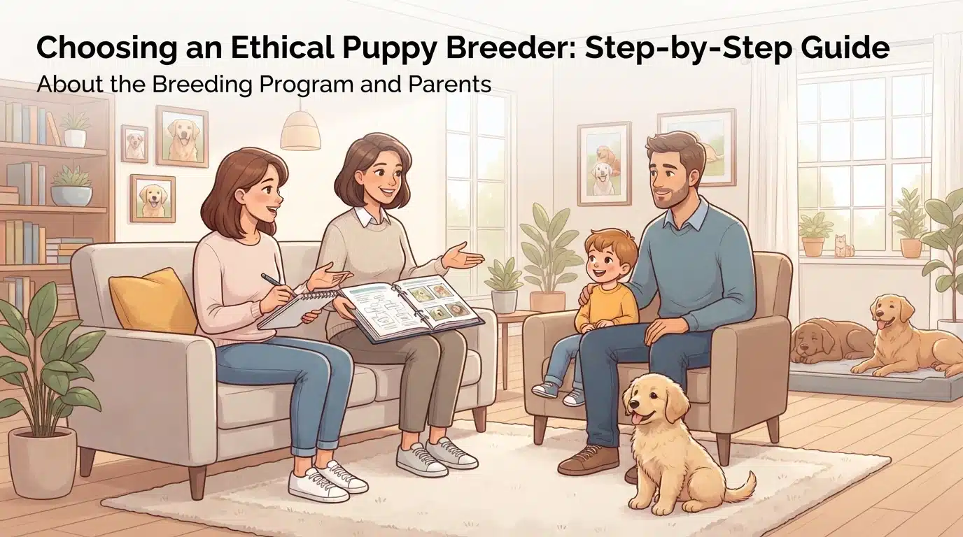 Family notebook interview with smiling breeder