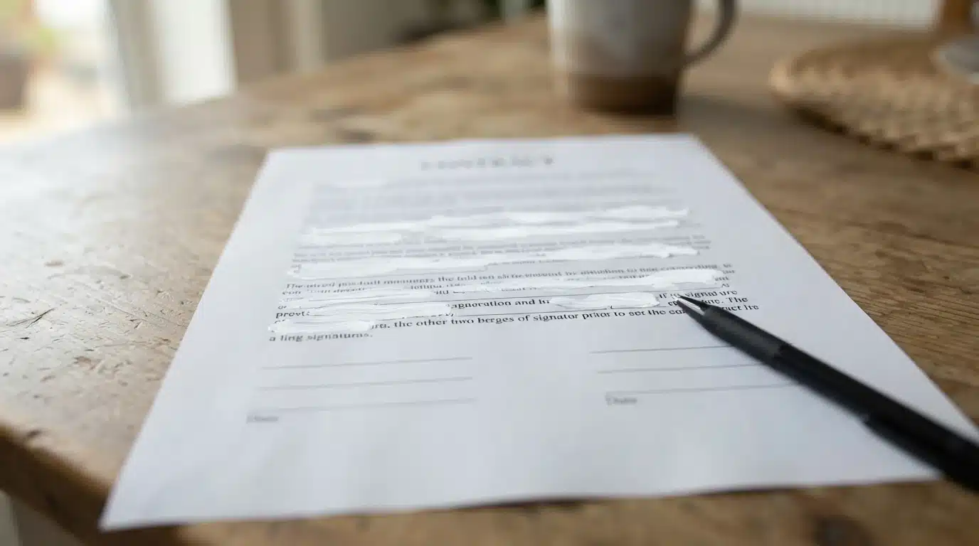 Altered puppy contract with blank signature lines