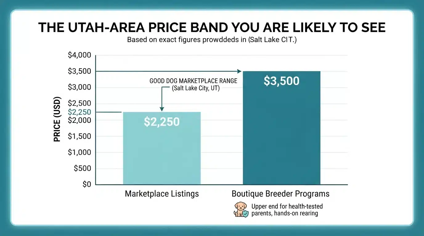 Bar chart comparing Havapoo puppy prices in Utah