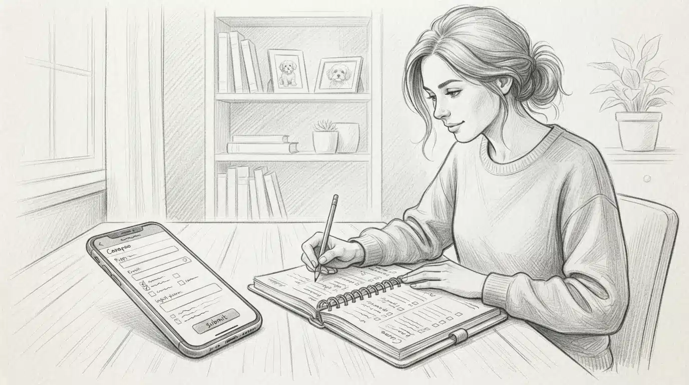 Woman plans puppy application by phone