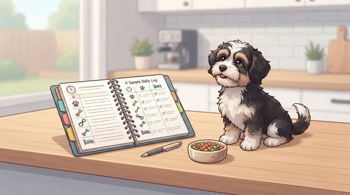 Weekly puppy training log with Havanese puppy
