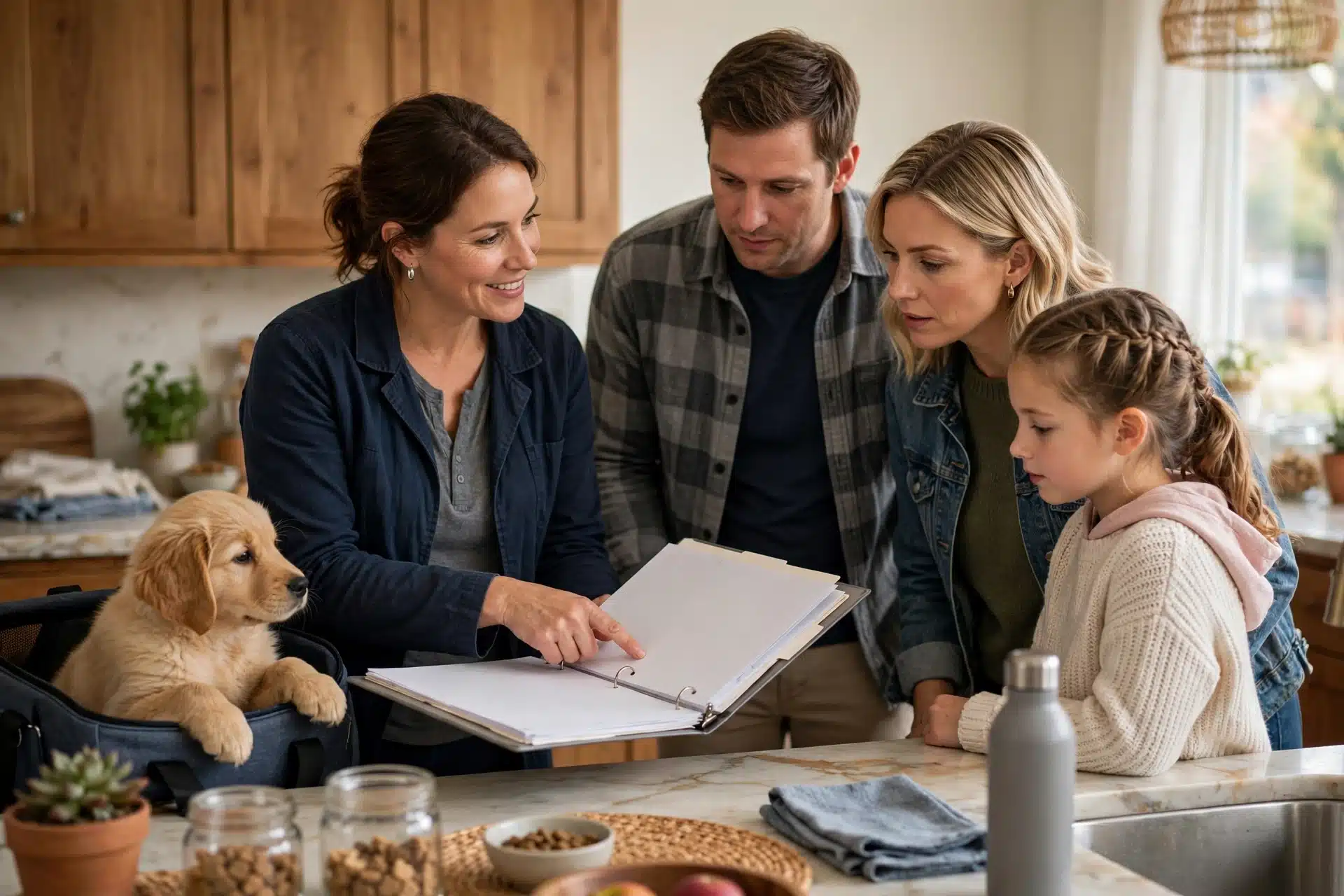 Breeder shows family puppy health records