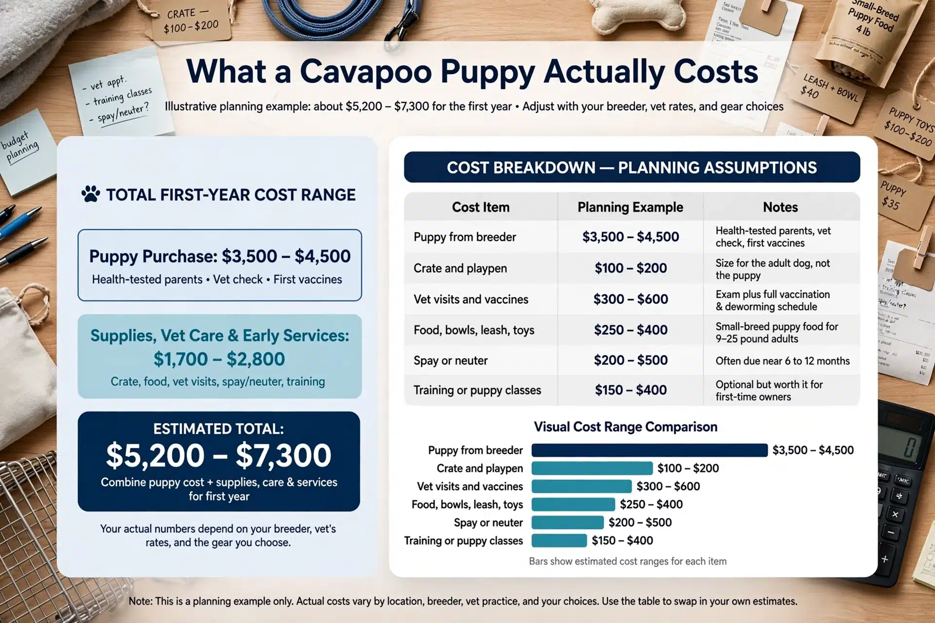 Cavapoo Puppy Costs Budget Infographic
